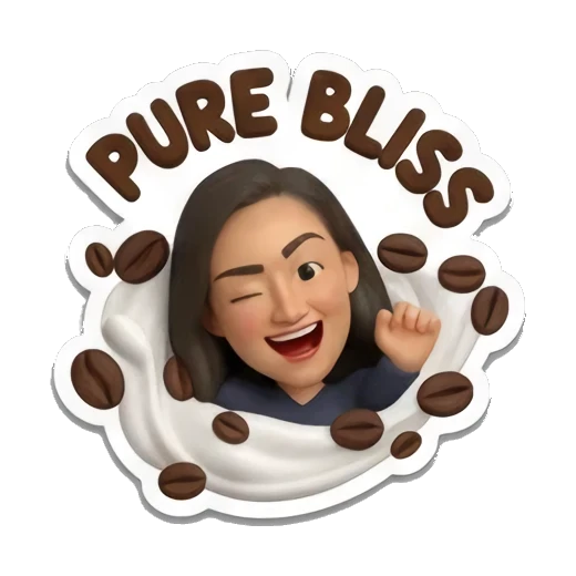 沉浸在咖啡香气的幸福感 Coffee Addict Girl sticker for expressive chats and social replies.