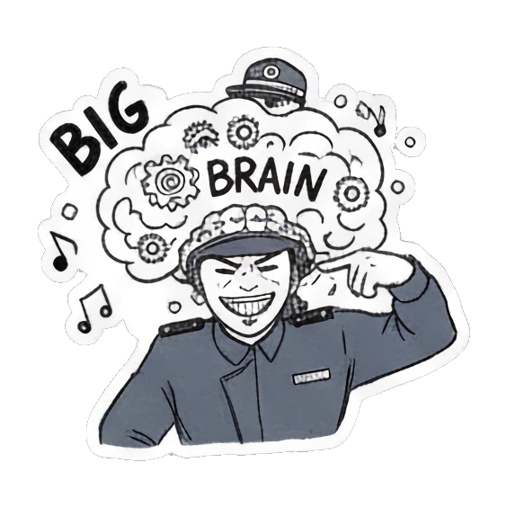 聪明思考表情 Quirky Agent's Daily Reactions sticker for expressive chats and social replies.