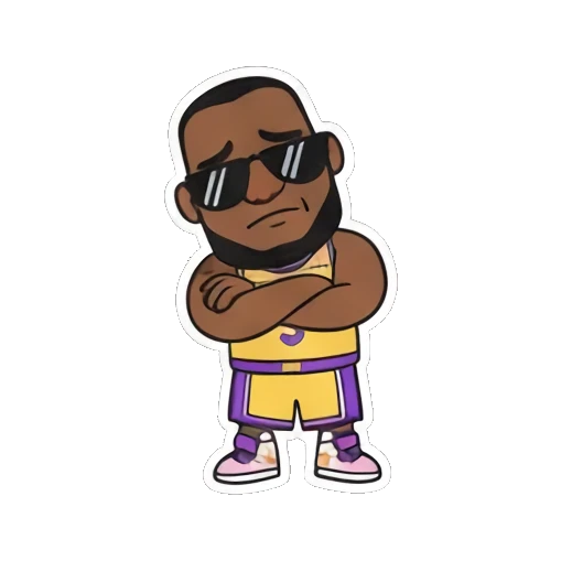 戴墨镜很酷 LeBron's Cartoon Expressions sticker for expressive chats and social replies.
