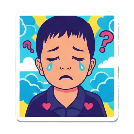 男孩疲惫想睡TIRED Vibrant Boy Pop Art sticker for expressive chats and social replies.