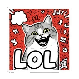 猫咪大笑LOL Kitty's Meme Reactions sticker for expressive chats and social replies.