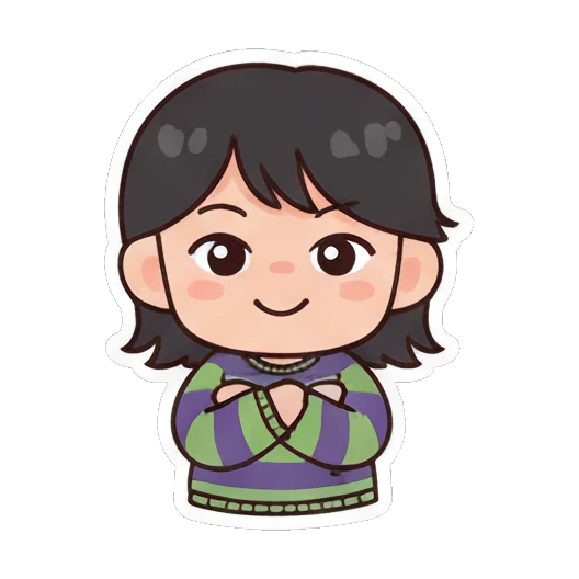 双手合十感谢 Chibi Girl's Daily Moods sticker for expressive chats and social replies.