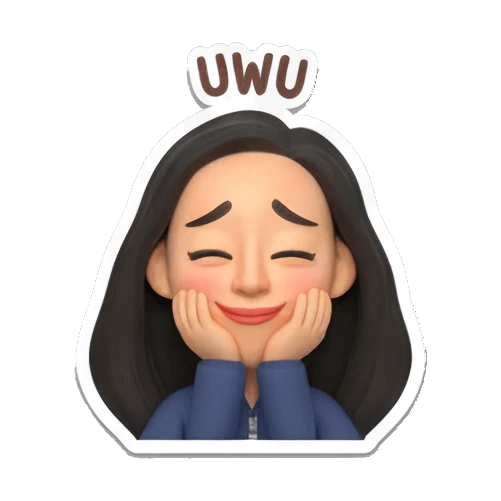 双手托腮的女孩 Daily Moods of a Modern Girl sticker for expressive chats and social replies.