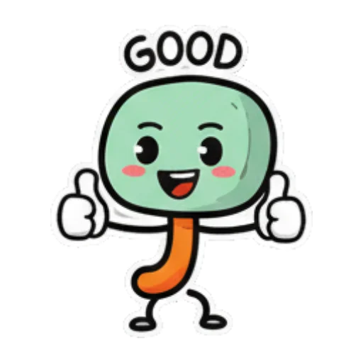 微笑点赞 Expressive Green Blob sticker for expressive chats and social replies.
