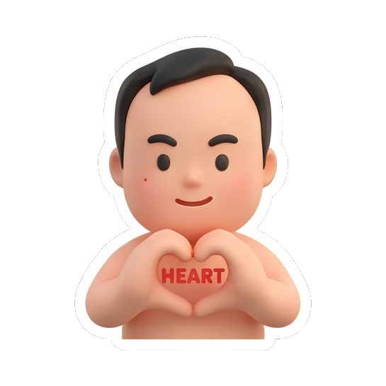 男孩双手比心 Summer Boy Adventures sticker for expressive chats and social replies.