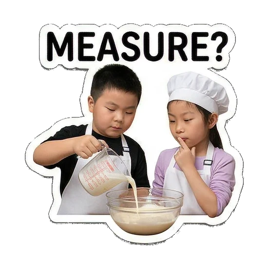 measuring ingredients Little Chefs Cooking Adventures sticker for expressive chats and social replies.