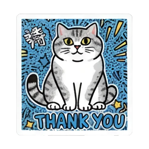 cat giving double thumbs up for nice Pop Art Cat Vibes sticker for expressive chats and social replies.