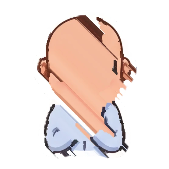 Bearded man with big watery eyes praying for a favor Cheerful Bearded Office Guy sticker for expressive chats and social replies.