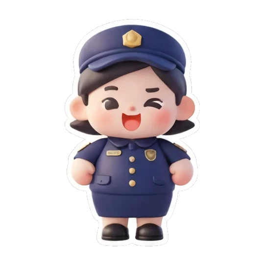 警官戴帽睡觉 Chibi Officer's Daily Life sticker for expressive chats and social replies.