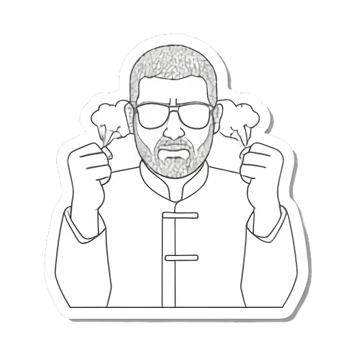 困惑男士：疑问 Minimalist Moods Man sticker for expressive chats and social replies.
