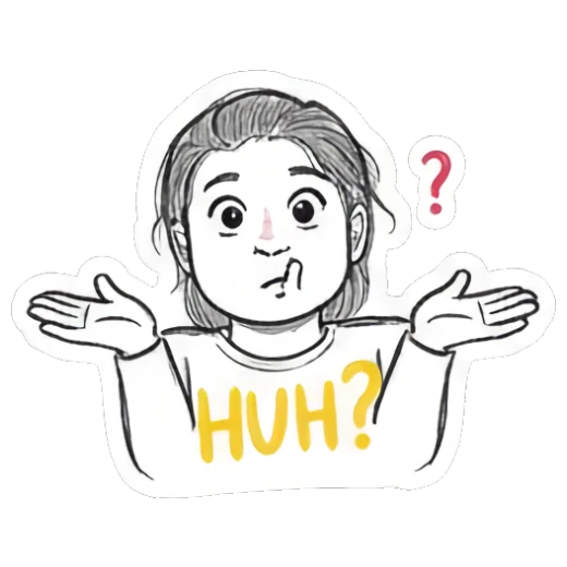 疑惑耸肩的女孩 Doodle Girl Daily Vibes sticker for expressive chats and social replies.