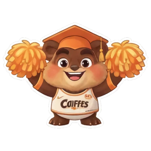 毕业熊拿着啦啦球加油 Coiffes Bear Graduation Stickers sticker for expressive chats and social replies.