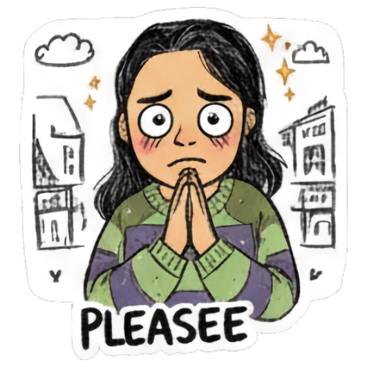Girl looking annoyed with arms crossed Sketchy Girl Daily Vibes sticker for expressive chats and social replies.