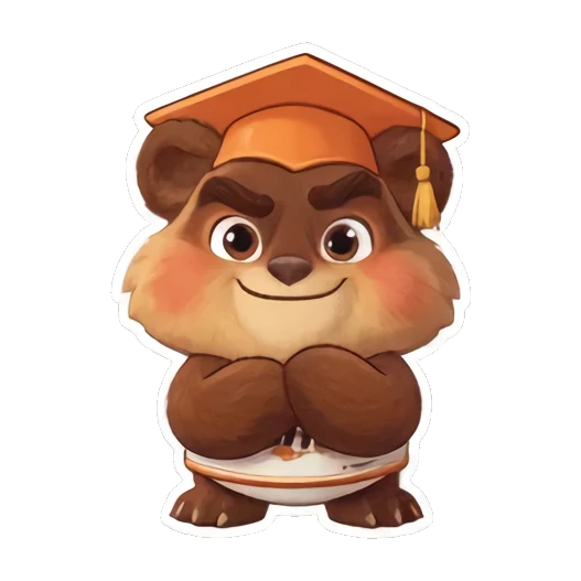 毕业熊双手抱胸自信满满 Coiffes Bear Graduation Stickers sticker for expressive chats and social replies.