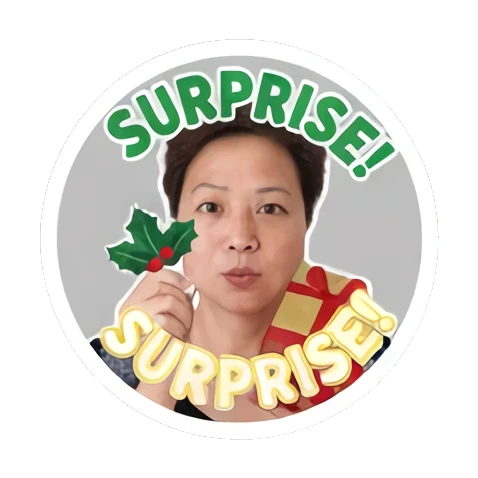 中老年女性的搞怪瞬间 Festive Faces Fun sticker for expressive chats and social replies.
