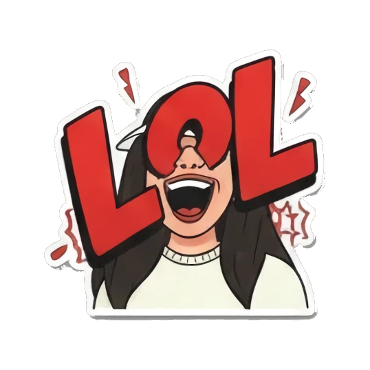 Laughing girl "LOL" Graffiti Girl Vibes sticker for expressive chats and social replies.