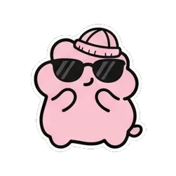 团子 点赞 Pink Blob Buddies sticker for expressive chats and social replies.