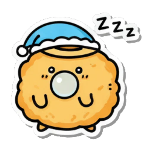 戴着睡帽打瞌睡 Cute Rice Ball Emotions sticker for expressive chats and social replies.