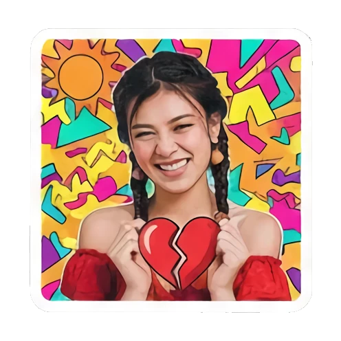 生动情绪表达 Retro Vibe Girl Express sticker for expressive chats and social replies.