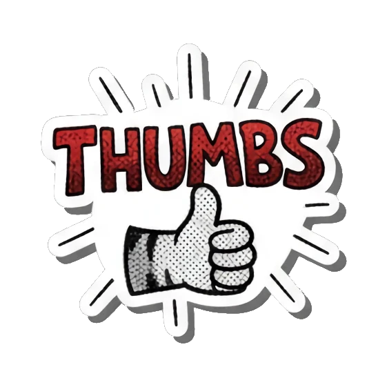 Thumbs up gesture Gritty Punk Tabby sticker for expressive chats and social replies.