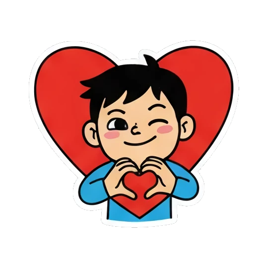 双手比心 Little Boy Daily Expressions sticker for expressive chats and social replies.