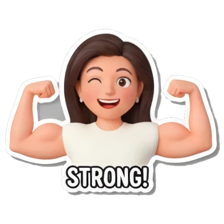 展示肌肉，强壮 Cute Girl's Daily Moods sticker for expressive chats and social replies.