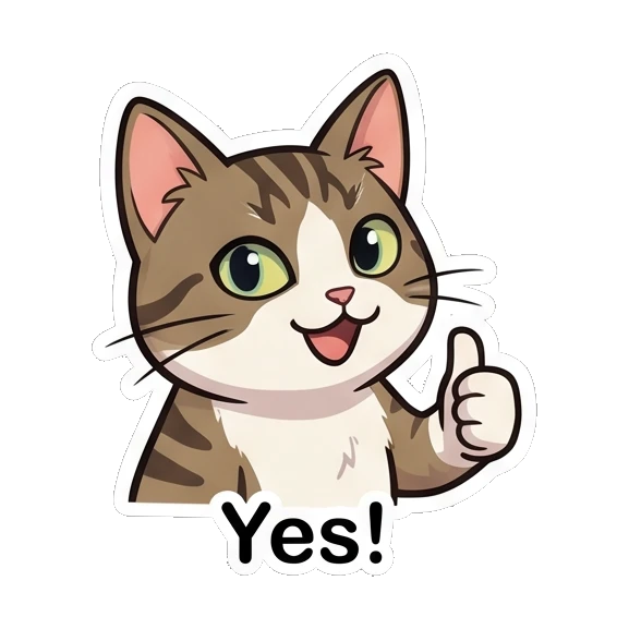Tabby cat giving a cheerful thumbs up Tabby Cat Daily Adventures sticker for expressive chats and social replies.