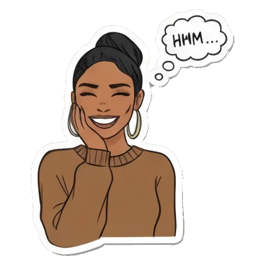 挥手打招呼 Doodle Girl Moods sticker for expressive chats and social replies.