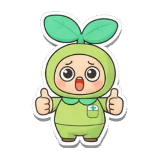 小精灵竖起大拇指点赞 Sproutling Emotions sticker for expressive chats and social replies.