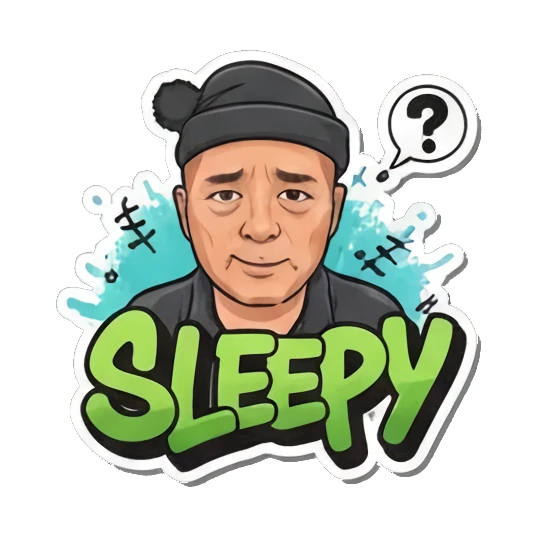 Sleepy, confused man Bald Guy's Street Vibes sticker for expressive chats and social replies.