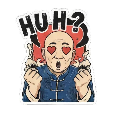 大叔害羞脸红 Bald Uncle Lunar New Year sticker for expressive chats and social replies.
