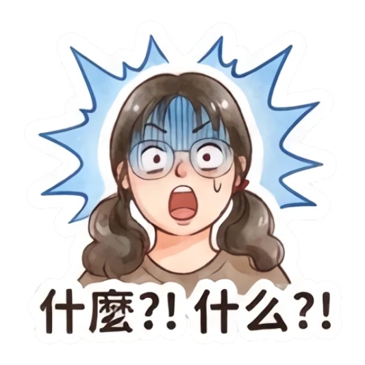 Girl looking shocked with blue energy lines background Modern Girl Daily Moods sticker for expressive chats and social replies.