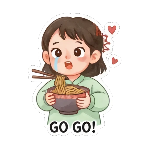 奔跑前进的少女 Zen Girl Daily Life sticker for expressive chats and social replies.