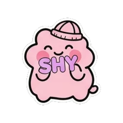 害羞脸红的团子 Pink Blob Buddies sticker for expressive chats and social replies.