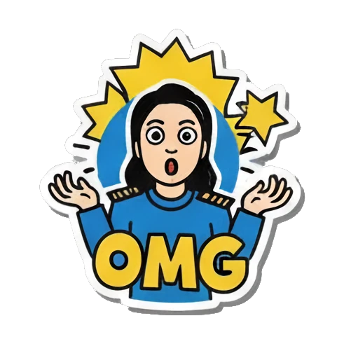 惊讶OMG表情 Pop Art Girl's Daily Moods sticker for expressive chats and social replies.