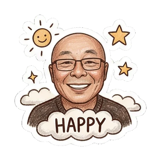 Happy bald uncle Bald Uncle Daily Life sticker for expressive chats and social replies.