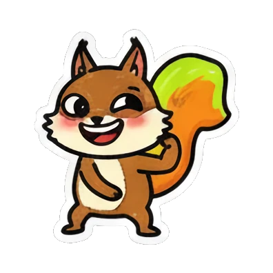 Winking squirrel with a confident smile. Cute Squirrel Daily Fun sticker for expressive chats and social replies.