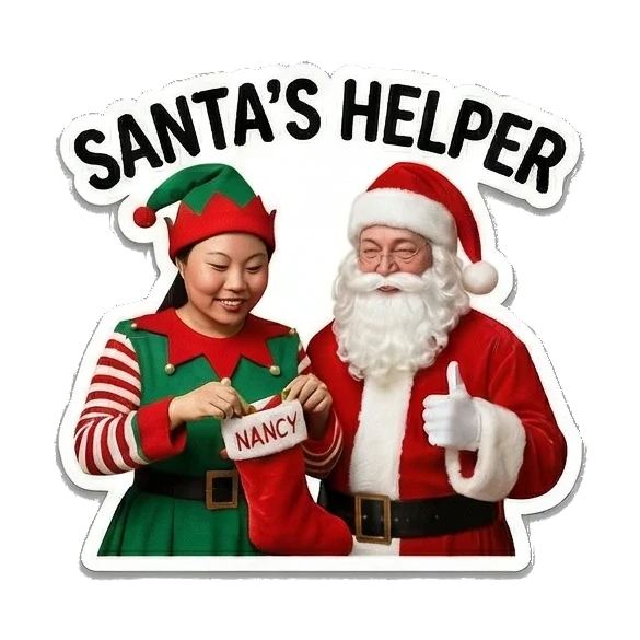 Couple holding Ho Ho Ho sign Christmas Couple Adventures sticker for expressive chats and social replies.