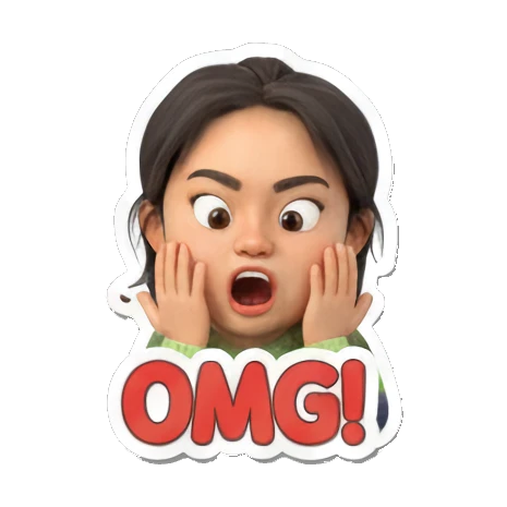 日常社交，各种心情一键表达 Cute Girl's Daily Moods sticker for expressive chats and social replies.