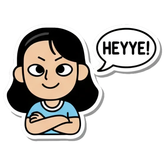双手交叉傲娇 Daily Life of a Girl sticker for expressive chats and social replies.