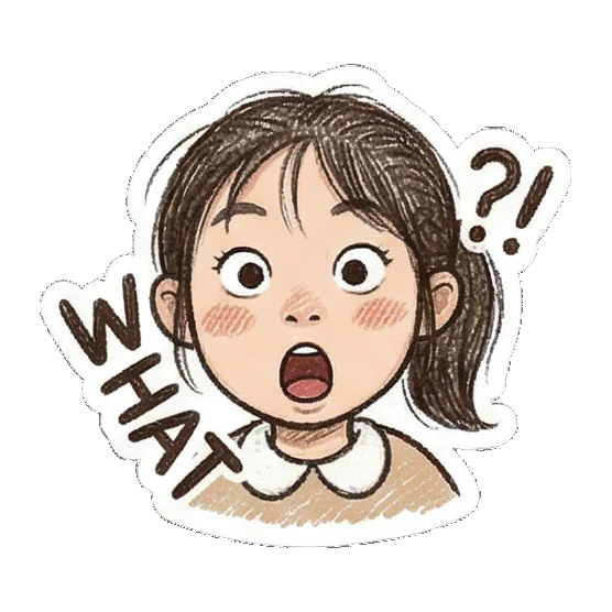 surprised girl with wide eyes Little Girl Daily Vibes sticker for expressive chats and social replies.