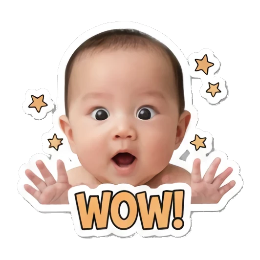 惊讶张嘴的宝宝 Little Baby Expressions sticker for expressive chats and social replies.
