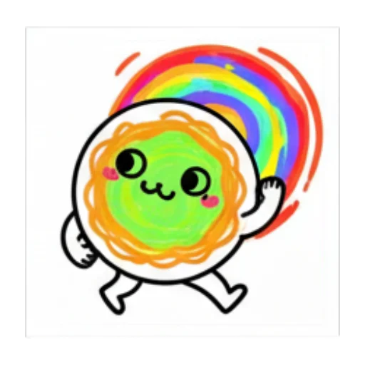 奔跑带彩虹。 Green Blob Expressive Stickers sticker for expressive chats and social replies.