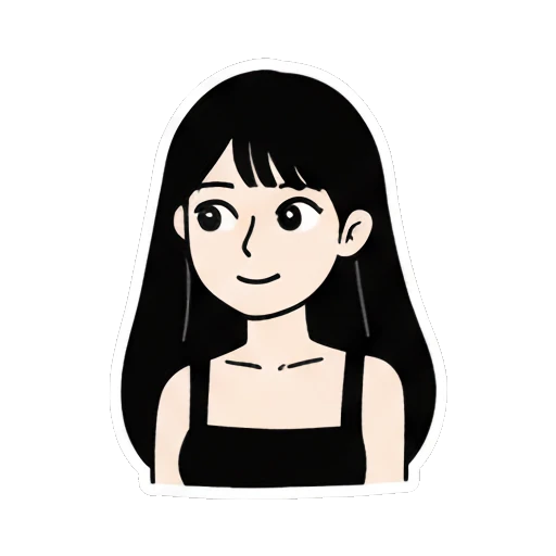 Girl smiling gently saying Thanks Daily Life of a Cool Girl sticker for expressive chats and social replies.