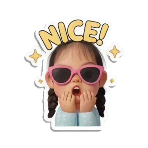 戴墨镜的小女孩 Little Girl Daily Vibes sticker for expressive chats and social replies.