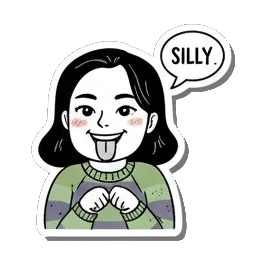 少女调皮地吐舌头搞怪 Girl's Daily Moods sticker for expressive chats and social replies.
