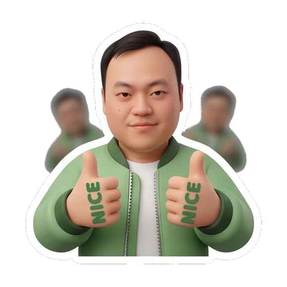 双大拇指点赞 Modern Guy Daily Vibes sticker for expressive chats and social replies.