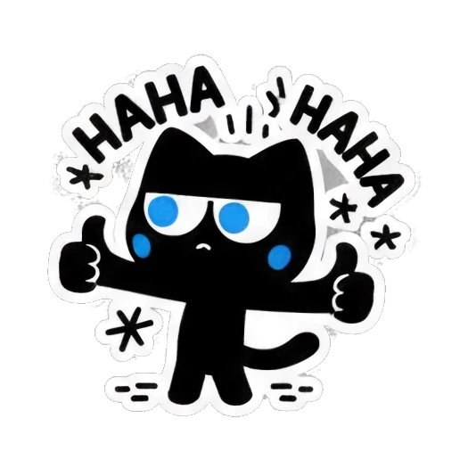 黑猫在旋涡中 Keith Haring Style Black Cat sticker for expressive chats and social replies.