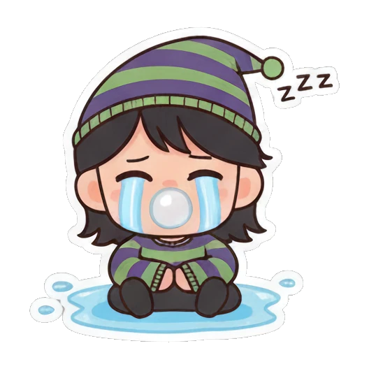 背影画彩虹 Chibi Girl's Daily Moods sticker for expressive chats and social replies.