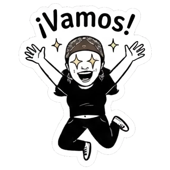 Girl with bandana jumping for joy, excited Bandana Girl Daily Vibes sticker for expressive chats and social replies.